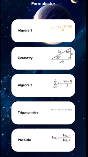 Android application Formulaster screenshort