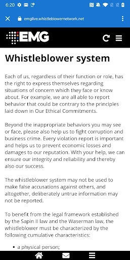 Android application EMG Ethics screenshort