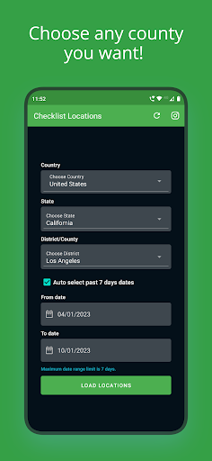 Android application Checklist Locations screenshort