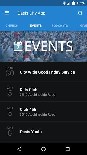 Oasis City App Screen 2