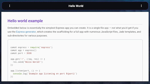Express.js Offline Screen 2