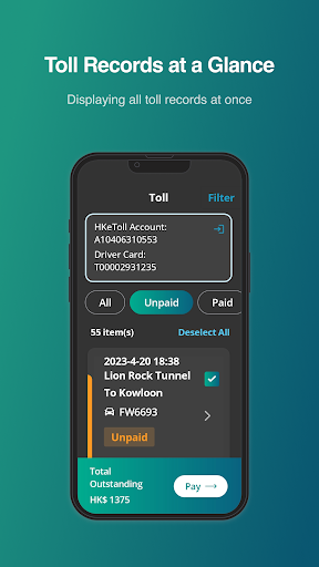HKeToll Commercial Driver App Screen 3