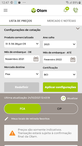 Android application Olam Direct: Algodão Brasil screenshort
