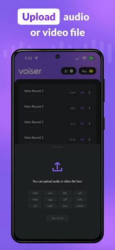 Screenshot of AI Transcriber: Speech to Text