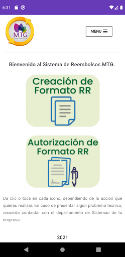Android application Reembolsos MTG screenshort