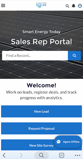 Android application SET Sales Portal screenshort