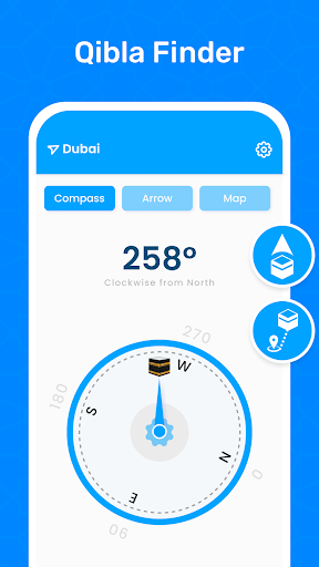 Qibla Finder & Prayer timings Screen 2