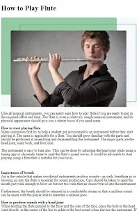 Wie man Flöte spielt