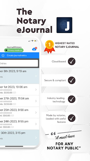 Android application Notary eJournal screenshort