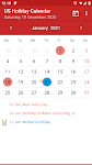 screenshot of US Holiday Calendar