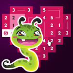 Worms - Linkapix Picture Path Number Puzzle Apk