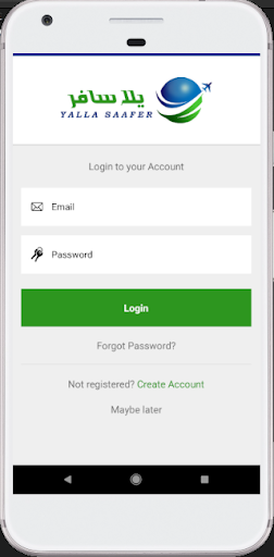 Android application Yalla Saafer screenshort