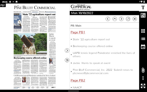 Screenshot of Pine Bluff Commercial eEdition