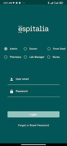 Android application Espitalia Admin screenshort