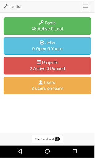 Android application toolist screenshort