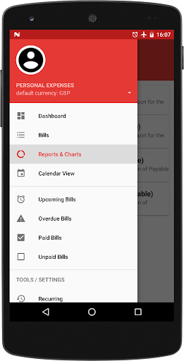 Android application Bills Reminder: Payments Conta screenshort