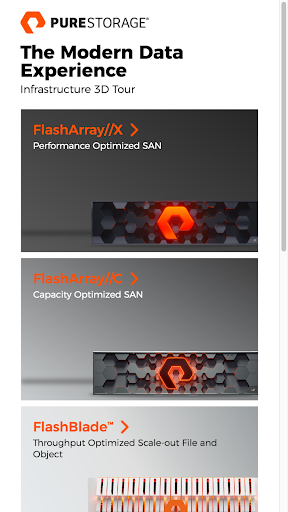 Android application Pure Storage 3D Product Tour screenshort