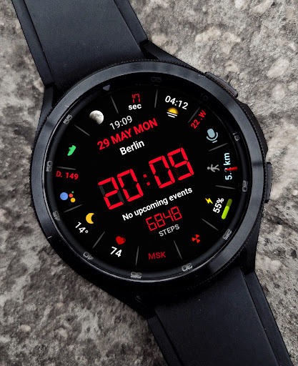 LCD Black digital watch face Screen 3
