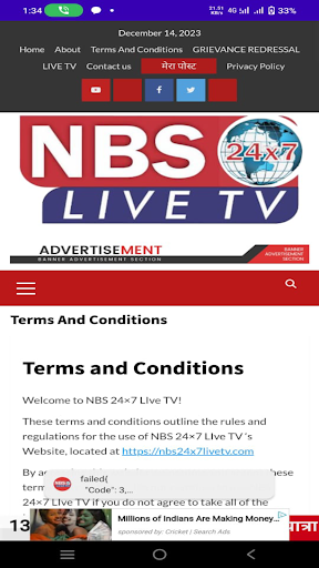 NBS 24x7 Live TV Screen 3