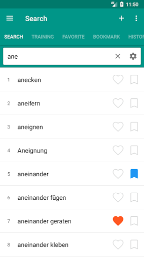 Dictionary of German Synonyms Screen 2
