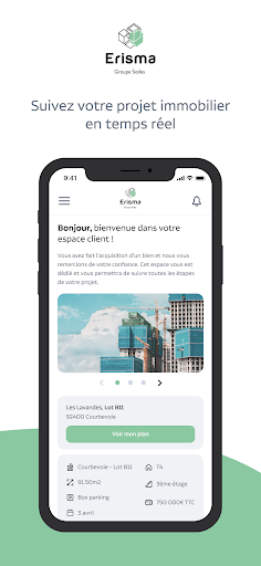 Android application Compte client ERISMA screenshort
