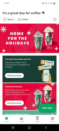Android application Starbucks Cambodia screenshort