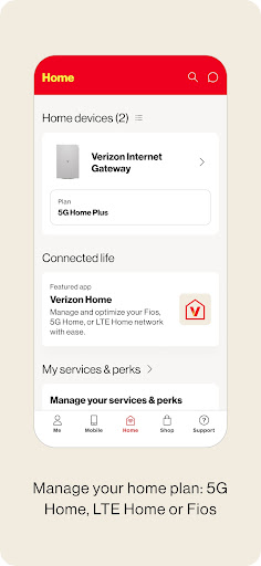 Screenshot of My Verizon