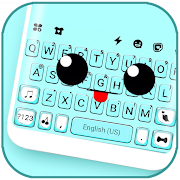 Cute Face Tongue Keyboard Background