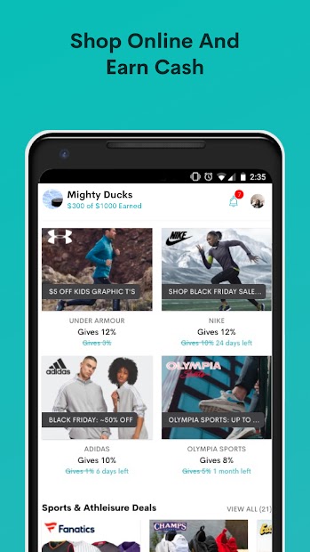 Captura 5 FlipGive Shop - Funding Sports android