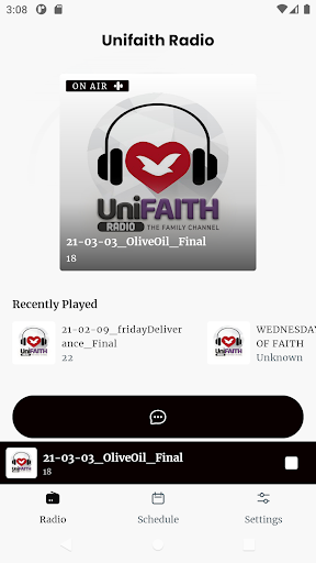 Android application Unifaith Radio screenshort