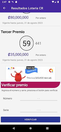 Resultados Lotería Costa Rica Screen 3