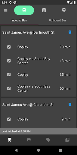 Android application OnlyInBoston (OIB) screenshort