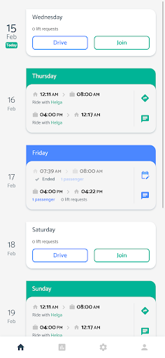 Android application Poola - In-Company Carpooling screenshort