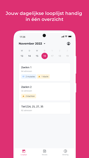 Android application Kranten bezorgen screenshort