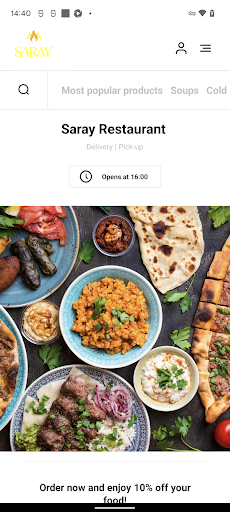 Android application Saray Restaurant screenshort