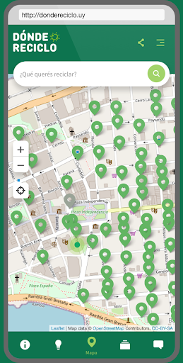 Android application ¿Dónde Reciclo? screenshort