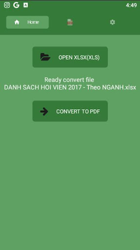 XLSX to PDF Converter Screen 2