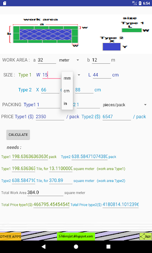Tile Calculator Screen 3