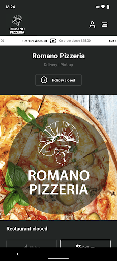 Android application Romano Pizzeria Carlisle screenshort
