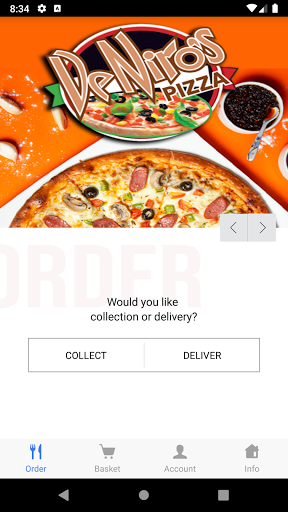 Android application De Niro's Pizza screenshort