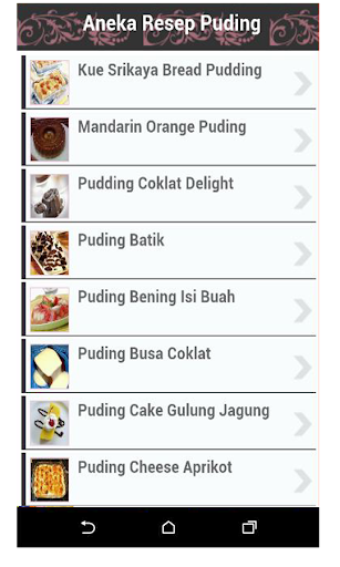 Android application Resep Puding Terenak screenshort