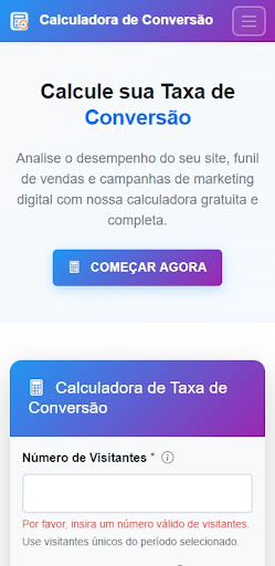 Calculadora Taxa de Conversão
