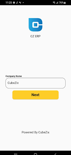 Android application CubeZix ERP screenshort