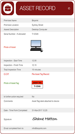 Comply Forms Screen 3
