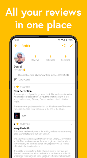 Screenshot of Rate Music - Album Reviews