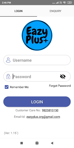 Android application EazyPlus screenshort