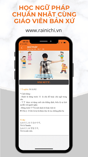 Android application Học Tiếng Nhật Cùng Rainichi screenshort