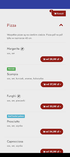Android application Pizzeria Adria screenshort