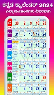 Kannada Calendar 2024 - ಪಂಚಾಂಗ