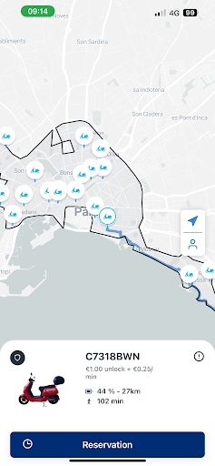Android application e-BikeKing Sharing screenshort